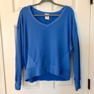 OFFLINE By Aerie Blue Wow! Waffle Oversized T-Shirt Sweater